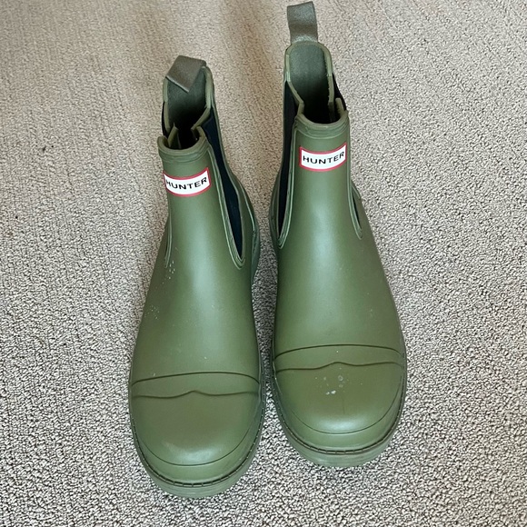 Hunter Olive Green Ankle Rain Boots - Picture 3 of 5